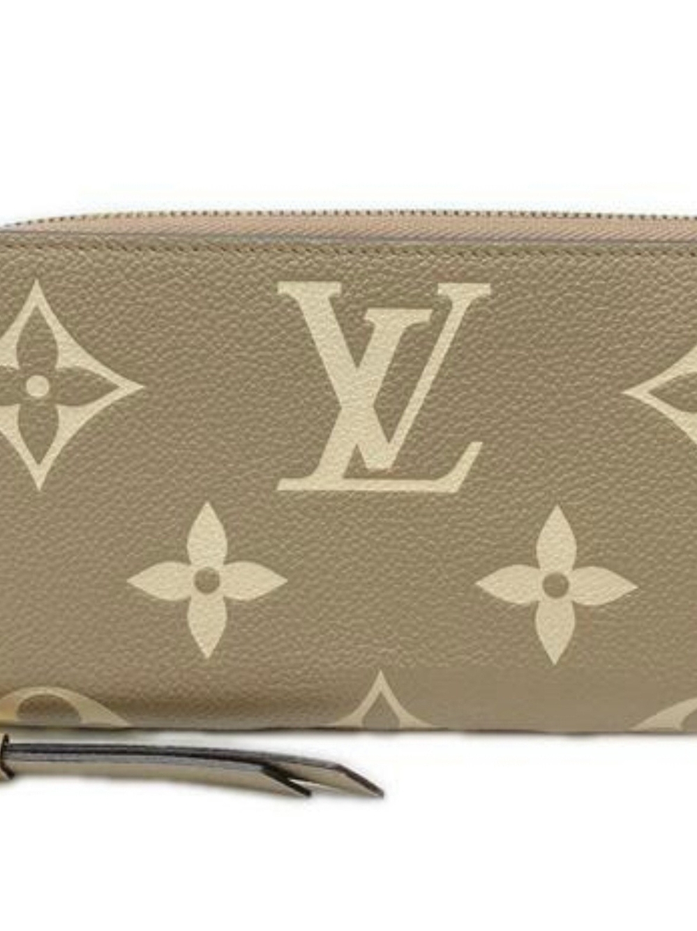 Louis Vuitton Taupe and Light Beige Monogram Zip Wallet